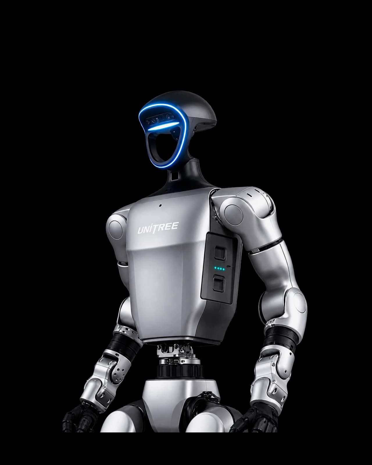 Unitree G1 EDU humanoid robot mid-stride
