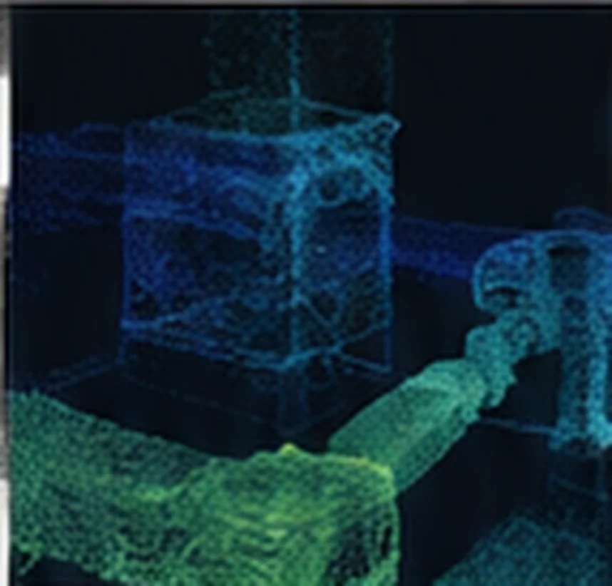 Colored point-cloud map of an industrial environment